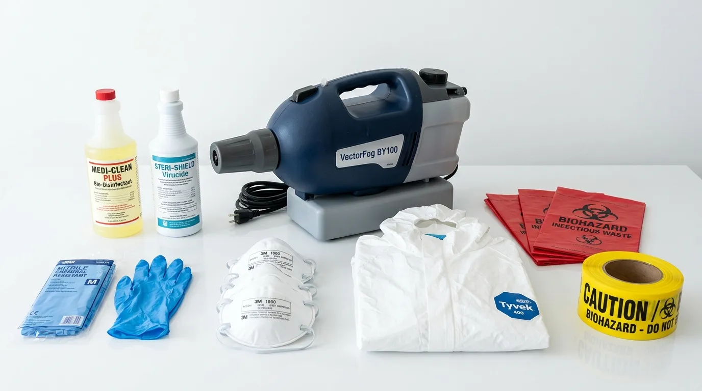 Professional biohazard remediation crew working in Hastings